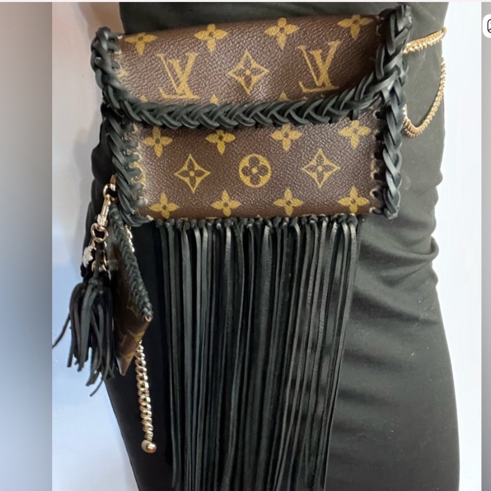 Louis Vuitton Brown and Black Fringe Bag - Picture 7 of 13